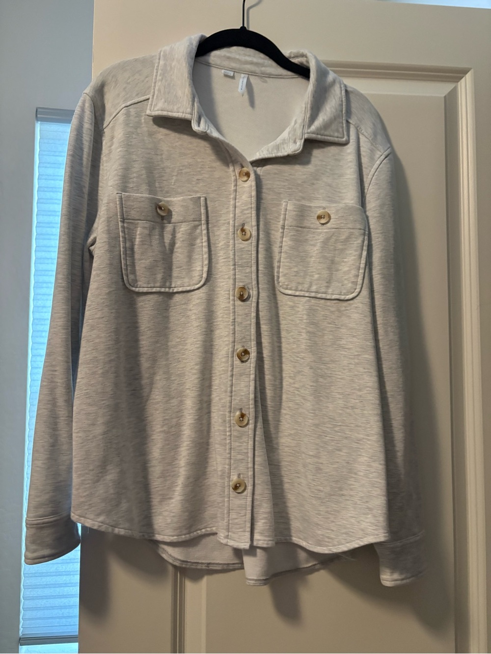 Travis Mathew Light Gray Button-Down Shirt Shacket
